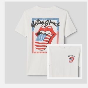 GAP Kids White Graphic Tee with Red and Blue Design